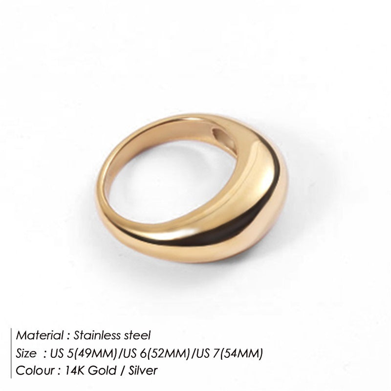 Wholesale stainless steel high-end hip-hop punk 18k gold plated ring
